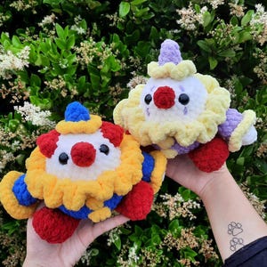 Custom Crochet Clown Plush Amigurumi Stuffed Animal | Customizable | Made to Order