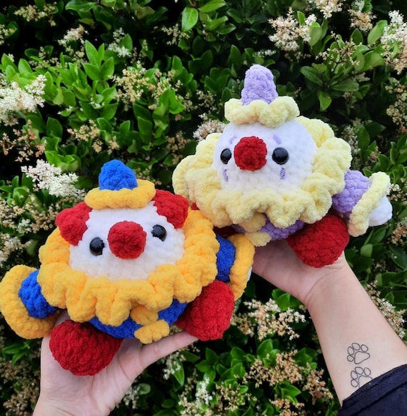 Custom Crochet Clown Plush Amigurumi Stuffed Animal | Customizable | Made to Order