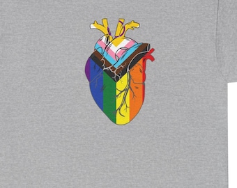 Pride Anatomical Heart Tee: LGBTQ+ Graphic Shirt, Medical Gift