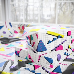 80s 90s Retro Gift Wrap Paper: Millennial Gen X Theme
