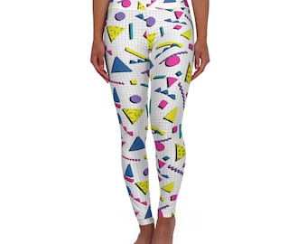 80s and 90s Retro Fashion Design High Waisted Yoga Leggings