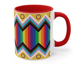 Pride Progressive Flag Custom Coffee Mug, 11oz