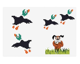 Retro Pixel Duck Hunt NES Stickers — Vinyl Decal Sheet