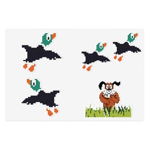 Duck Hunt NES Ducks and Dog Sticker Sheet Bundle | Retro Gamer Duckhunt Stickers