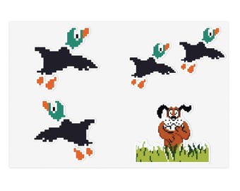 Duck Hunt NES Ducks and Dog Sticker Sheet Bundle | Retro Gamer Duckhunt Stickers
