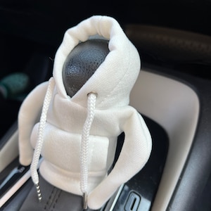 Gear Shift Cover, Gear Shift Accessory, WHITE Hooded sweater for Gear Shift, Auto Interior Accessory, Auto accessory gift for Auto Lovers