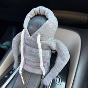 Gear Shift Cover, Gear Shift Accessory, GRAY Hooded sweater for Gear Shift, Auto Interior Accessory, Auto accessory gift for Auto Lovers