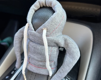 Gear Shift Cover, Gear Shift Accessory, GRAY Hooded sweater for Gear Shift, Auto Interior Accessory, Auto accessory gift for Auto Lovers