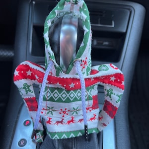 Gear Shift Cover, Gear Shift Accessory, CHRISTMAS Hooded sweater for GearShift, Auto Interior Accessory, Auto accessory gift for Auto Lovers