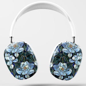 Stained Glass Floral AirPods Max Shells: Snap-On Headphone Covers