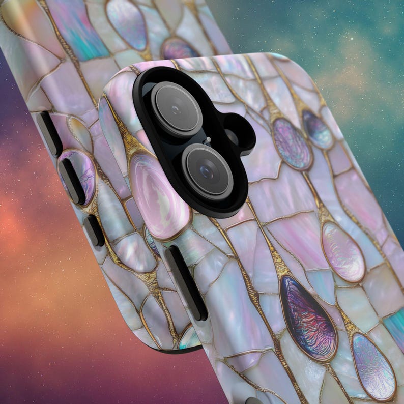 Purple Mosaic Rain Drops iPhone Case, Samsung Galaxy Models, Google