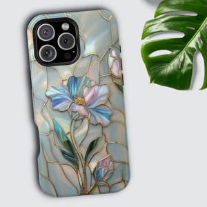 Mosaic Pastel iPhone MagSafe Tough Case, 16 15 14 13 Mini Pro Max Plus, High Quality Stained Glass Style Phone Cover, Accessory Gift For Her