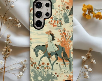 Western Cowgirl Phone Case, Iphone Case, Samsung Galaxy, Google Pixel, Vintage Wildwest Aesthetic Protective Phone Cover