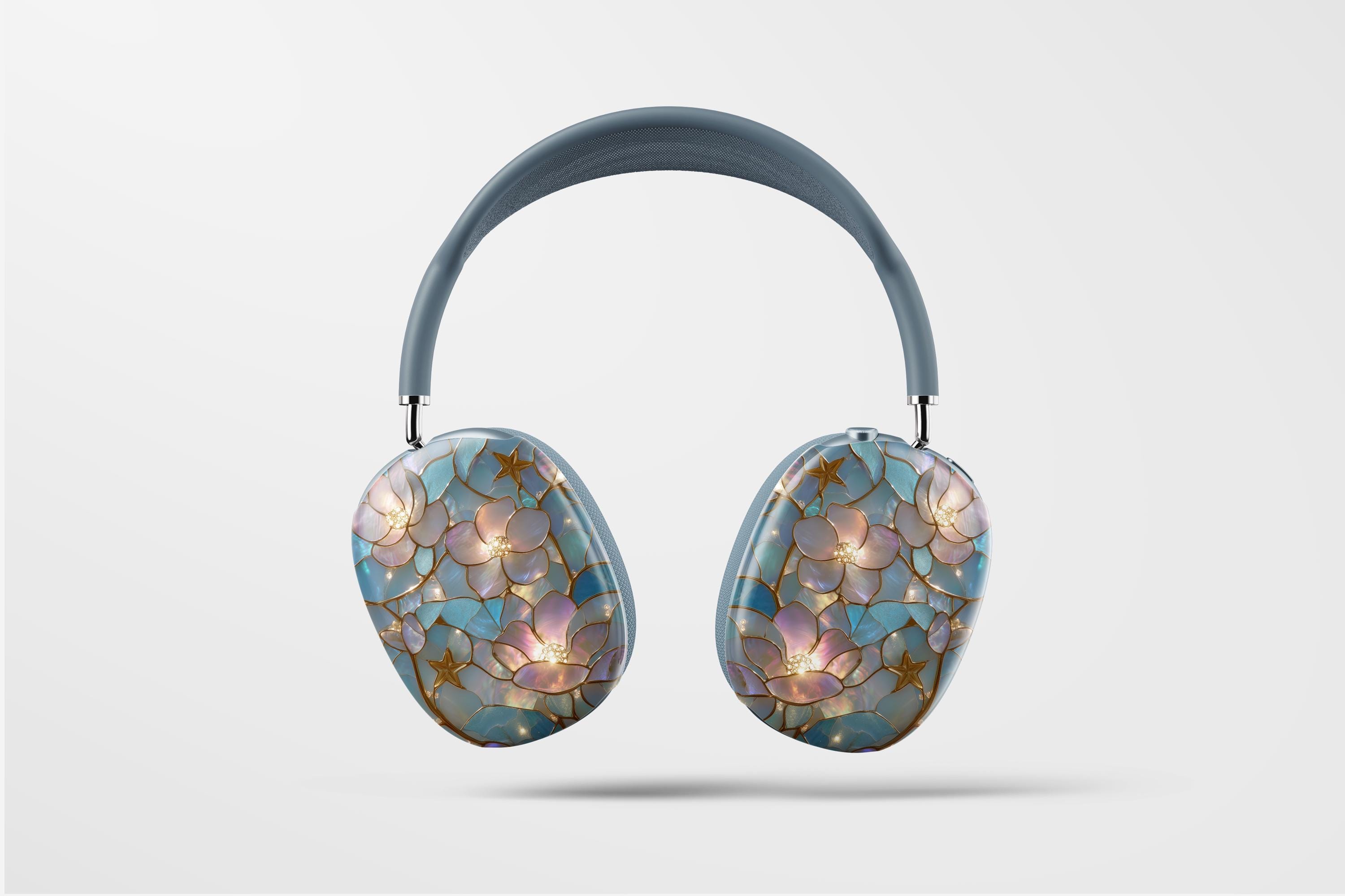 Floral AirPods Max Cases - Stained Glass Style Snap-On Headphone Covers