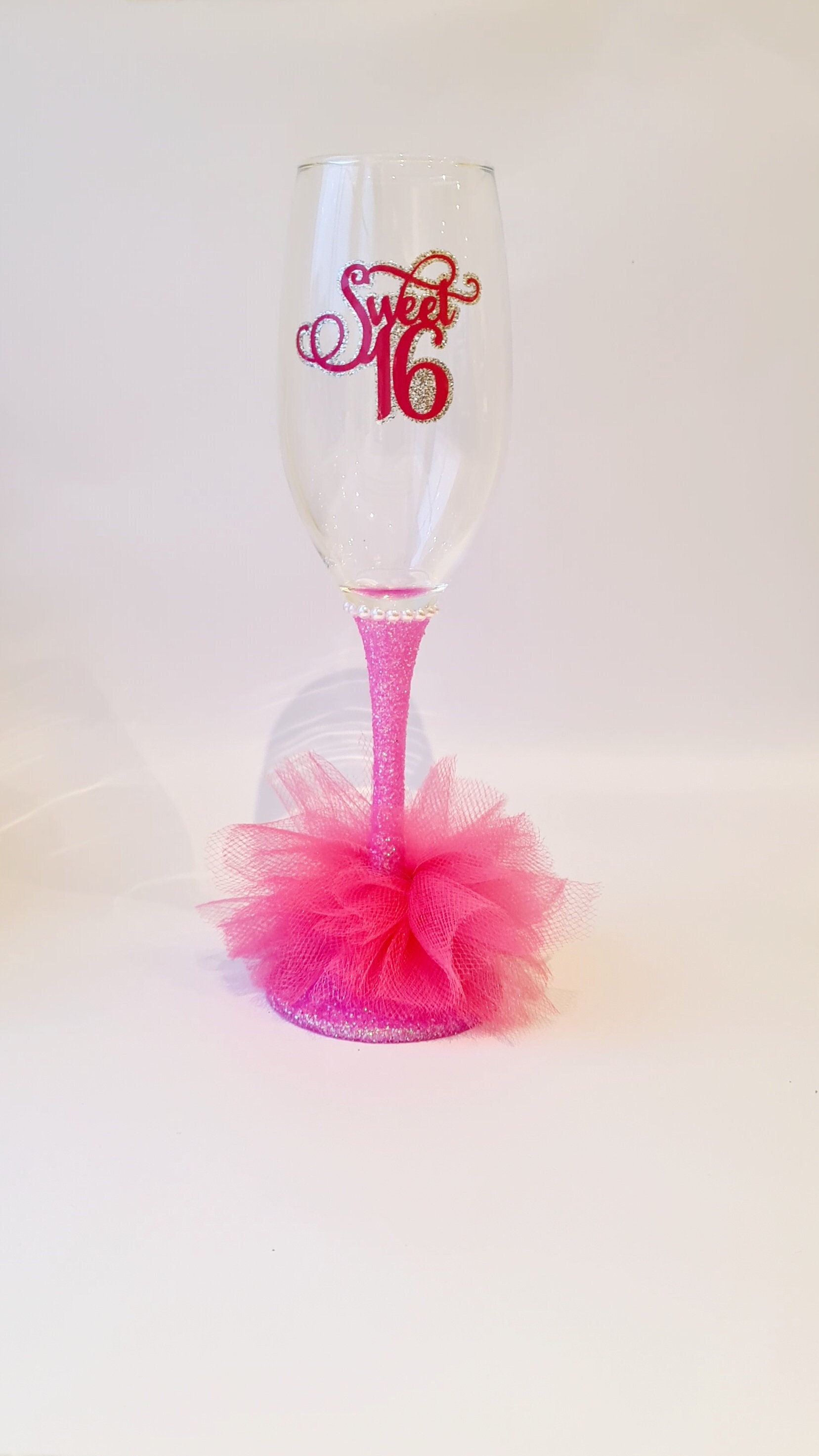 Vintage Style Pressed Glass Champagne Flute - Pink – The Parisian