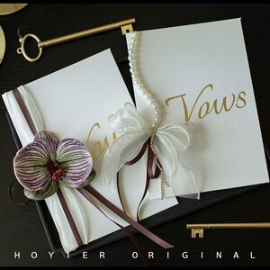 Vow Cards, Custom Wedding Day Card, His Vows Card, Her Vows Card, Set of Vow Cards, Handmade Paper Wedding Day Card with Ribbon & Envelope