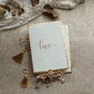 Vow Cards, Custom Wedding Day Card, His Vows Card, Her Vows Card, Set of Vow Cards, Handmade Paper Wedding Day Card with Ribbon & Envelope