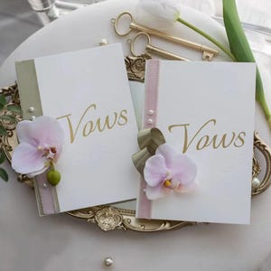 Vow Cards, Custom Wedding Day Card, His Vows Card, Her Vows Card, Set of Vow Cards, Handmade Paper Wedding Day Card with Ribbon & Envelope