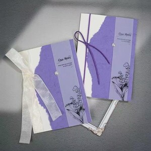 Vow Cards, Custom Wedding Day Card, His Vows Card, Her Vows Card, Set of Vow Cards, Handmade Paper Wedding Day Card with Ribbon & Envelope