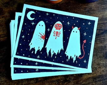 Costume Party (Print) A5, Halloween Ghost Art Print
