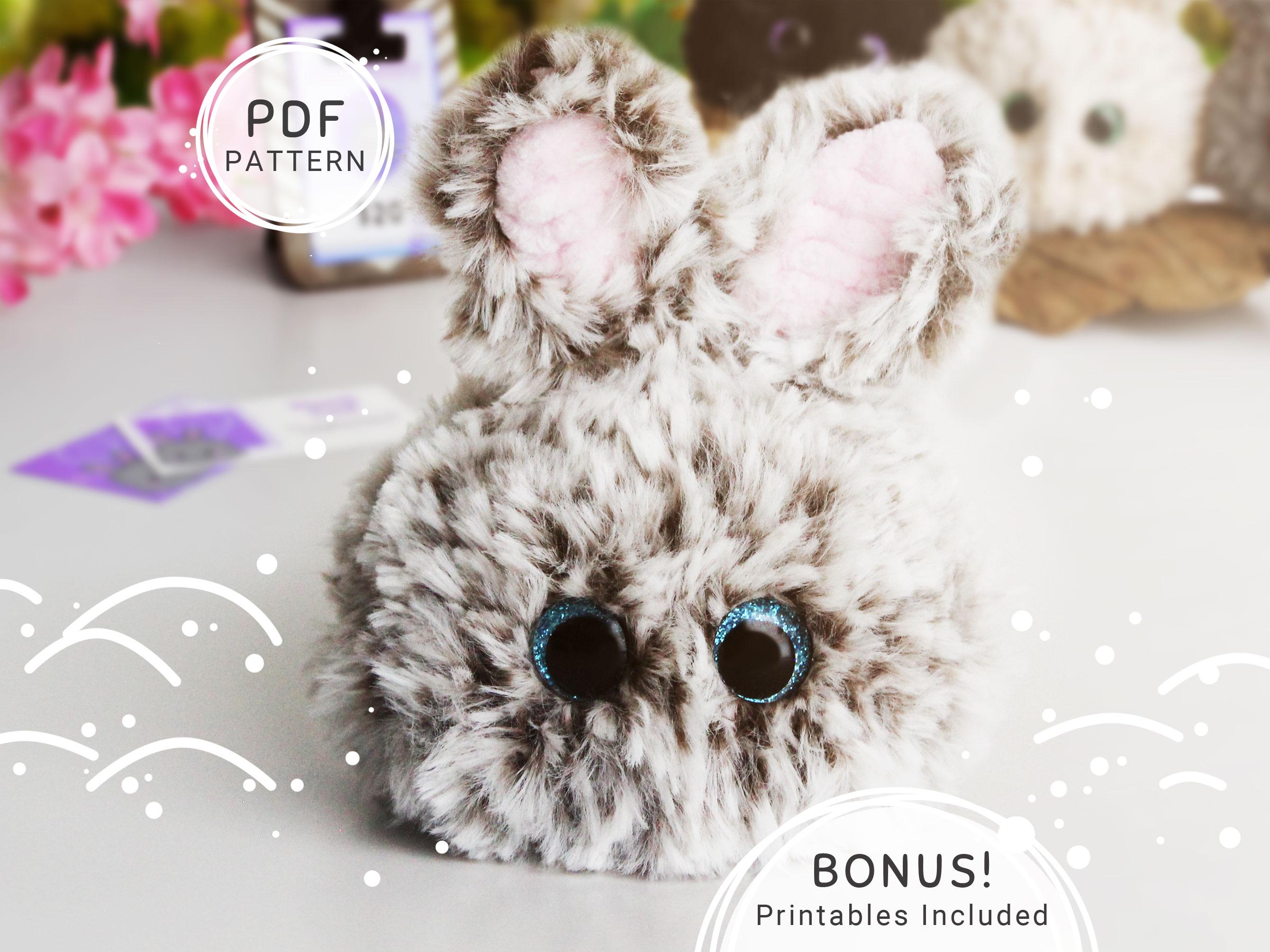 Dustie the Dust Bunny Crochet Pattern: Low-sew Amigurumi PDF