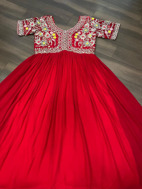 Red partywear gown new arrivals