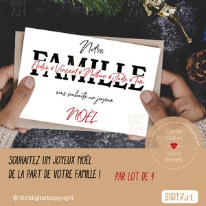 Lot de Cartes de Noël Personnalisée - Souhaitez un Joyeux Noël avec un Message Unique de la part de la famille ! ca tv on
