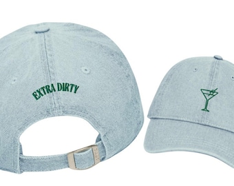 Dirty Martini Embroidered Baseball Cap - Adult Cotton Hat - Etsy display picture 2