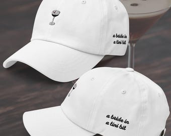 A Bride In A Tini Bit Hat, Espresso Martini Bachelorette, Bride Martini Hat, Embroidered Martini Bride, Espresso Martini Bachelorette Hat