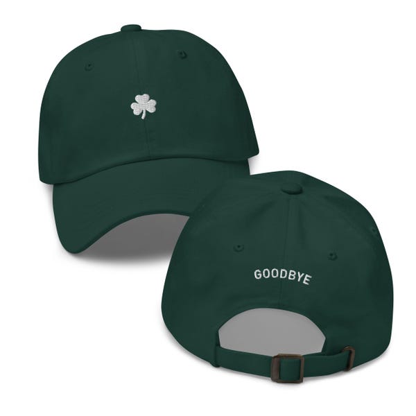 Embroidered Irish Goodbye Hat, St. Patricks Day Hat, Saint Patrick's Day Hat, St Pattys Day Hat, Funny Irish Hat, Green Day Drinking Hat