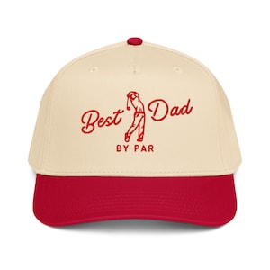 Embroidered Best Dad By Par Hat, Dad Golf Gift, Two Tone Dad Hat, New Dad Hat, Pregnancy Announcement Hat, Gift for Golfing Dad