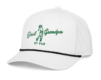 Embroidered Best Grandpa By Par Rope Hat, Grandpa Golf Gift, Pregnancy Announcement Hat, New Grandpa Hat, Fathers Day Gift Golf