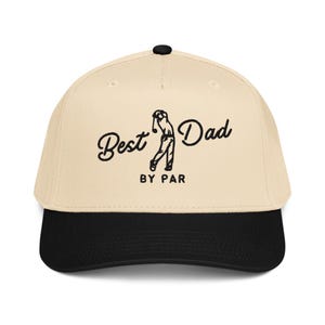 Embroidered Best Dad By Par Hat, Dad Golf Gift, Two Tone Dad Hat, New Dad Hat, Pregnancy Announcement Hat, Gift for Golfing Dad