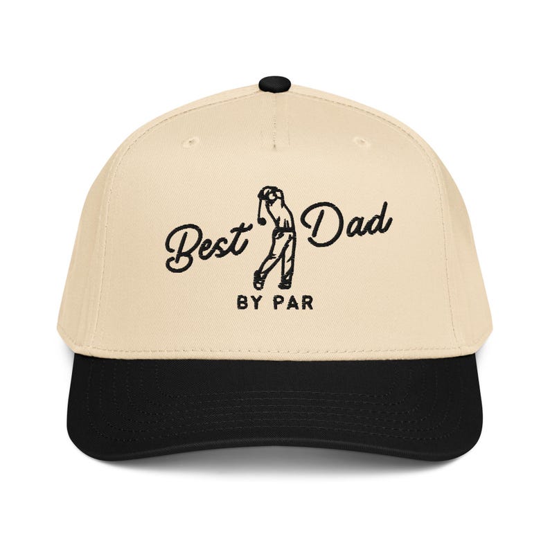 Embroidered Best Dad By Par Hat, Dad Golf Gift, Two Tone Dad Hat, New Dad Hat, Pregnancy Announcement Hat, Gift for Golfing Dad