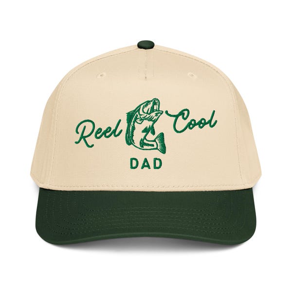 Embroidered Dad Fishing Hat, New Dad Gift, Pregnancy Announcement New Dad, Christmas Gift for Dad, Reel Cool Dad, Fathers Day Gift