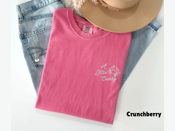 Embroidered Comfort Colors A Little Crabby Shirt, Cute Beach Shirt, Summer Shirt, Vacation Shirt, Cruise Shirt, Crab Shirt