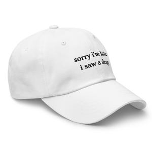 Sorry I'm Late I Saw A Dog Hat, Dog Lover Hat, Embroidered Dad Hat, Cute Dog Hat, Dog Lover Gift Hat, Dog Owner Hat, Funny Dog Hats