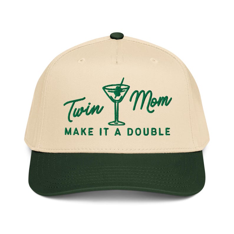 Embroidered Twin Mom Make It A Double Martini Hat, Twin Mom Hat, Pregnancy Announcement New Mom Hat, Mothers Day Gift, Twin Mama Gift,