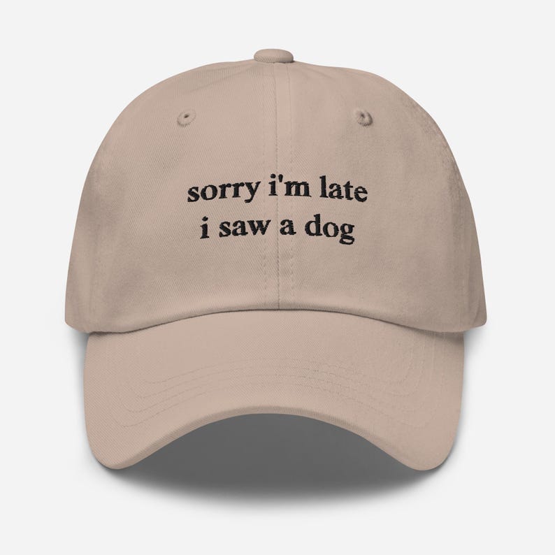 Sorry I'm Late I Saw A Dog Hat, Dog Lover Hat, Embroidered Dad Hat, Cute Dog Hat, Dog Lover Gift Hat, Dog Owner Hat, Funny Dog Hats