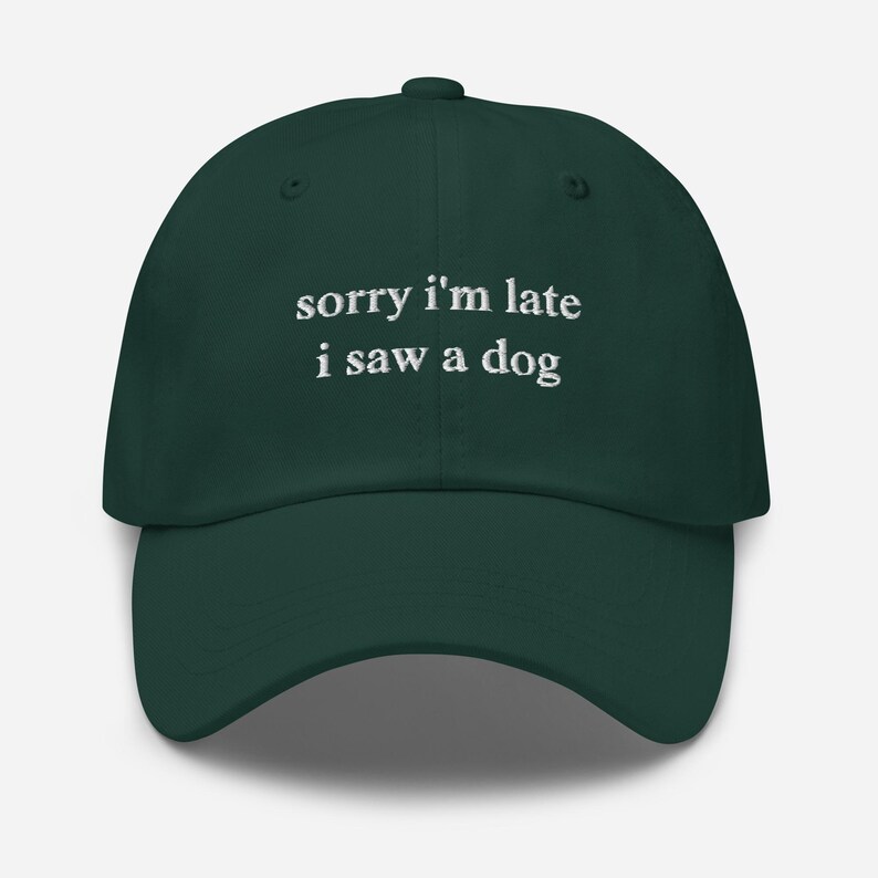 Sorry I'm Late I Saw A Dog Hat, Dog Lover Hat, Embroidered Dad Hat, Cute Dog Hat, Dog Lover Gift Hat, Dog Owner Hat, Funny Dog Hats