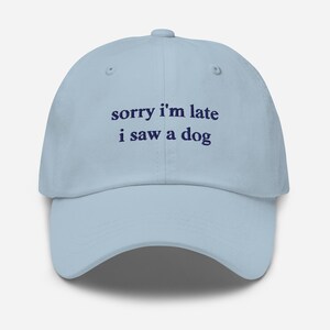 Sorry I'm Late I Saw A Dog Hat, Dog Lover Hat, Embroidered Dad Hat, Cute Dog Hat, Dog Lover Gift Hat, Dog Owner Hat, Funny Dog Hats