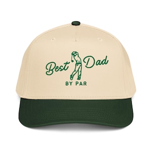 Embroidered Best Dad By Par Hat, Dad Golf Gift, Two Tone Dad Hat, New Dad Hat, Pregnancy Announcement Hat, Gift for Golfing Dad