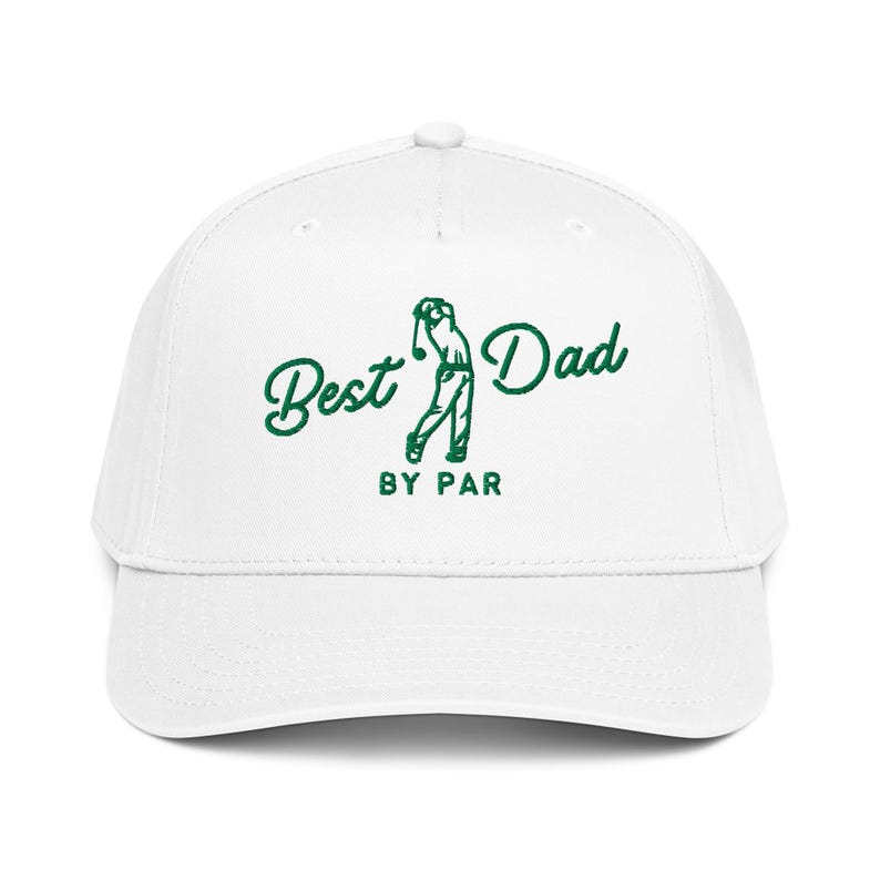 Embroidered Best Dad By Par Hat, Dad Golf Gift, Two Tone Dad Hat, New Dad Hat, Pregnancy Announcement Hat, Gift for Golfing Dad