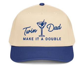Embroidered Twin Dad Make It A Double Martini Hat, Twin Dad Hat, Pregnancy Announcement New Dad Hat, Fathers Day Gift, Twin Dad Gift