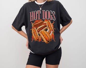 Hot Dogs Shirt, Comfort Color Hot Dog Shirt, Hot Dog Bootleg Shirt, HotDog Shirt, Funny Hot Dog Lover Gift, Glizzy Shirt, Unisex Tshirt