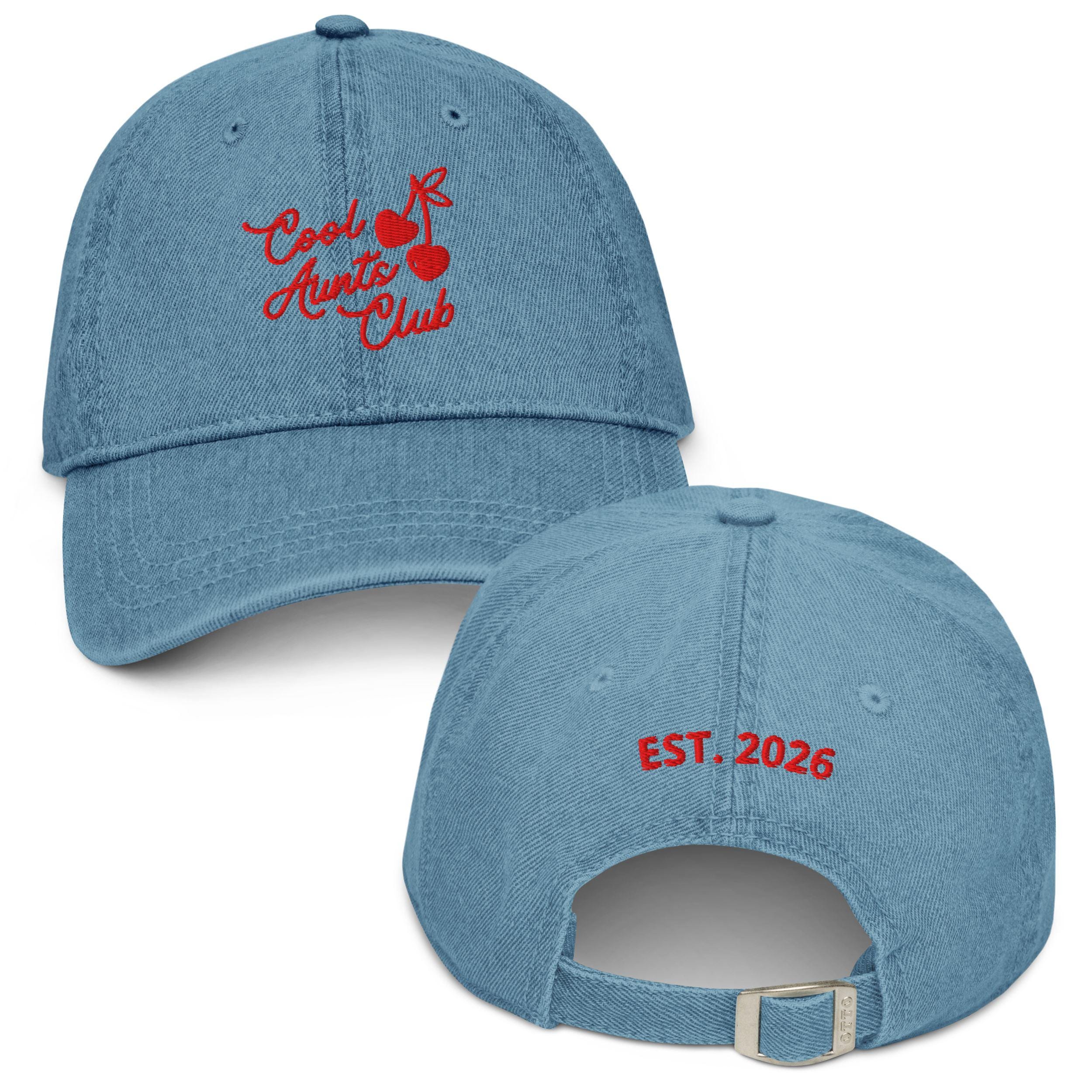 Embroidered Cool Aunts Club Est 2026 Denim Hat, Pregnancy Announcement ...