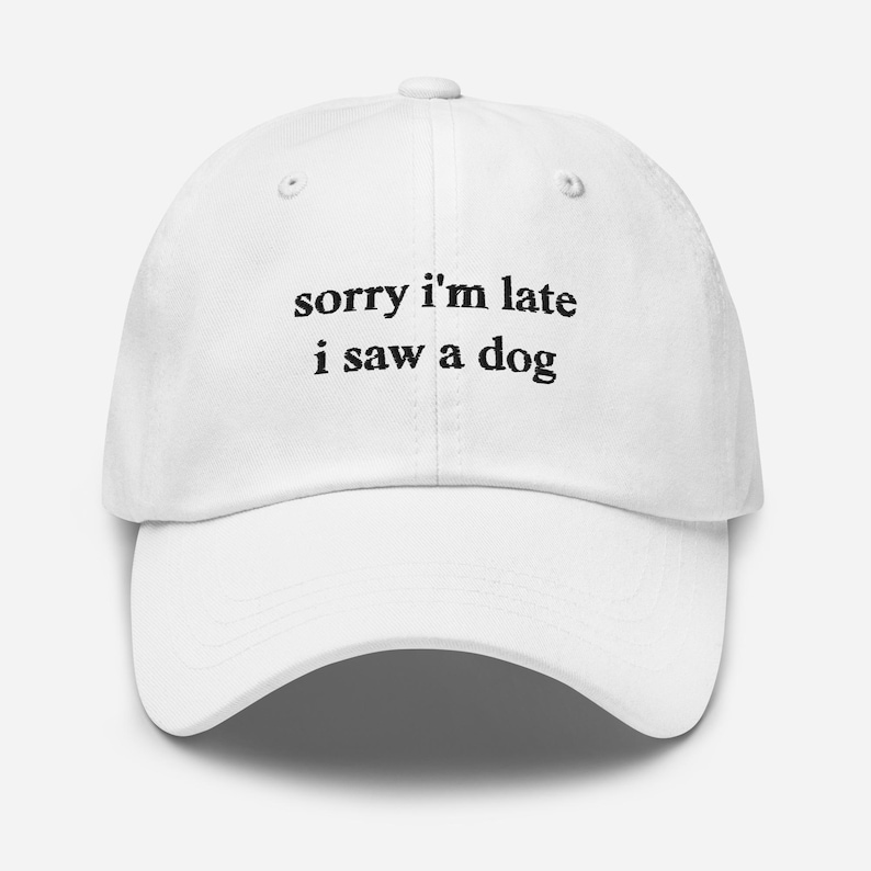Sorry I'm Late I Saw A Dog Hat, Dog Lover Hat, Embroidered Dad Hat, Cute Dog Hat, Dog Lover Gift Hat, Dog Owner Hat, Funny Dog Hats