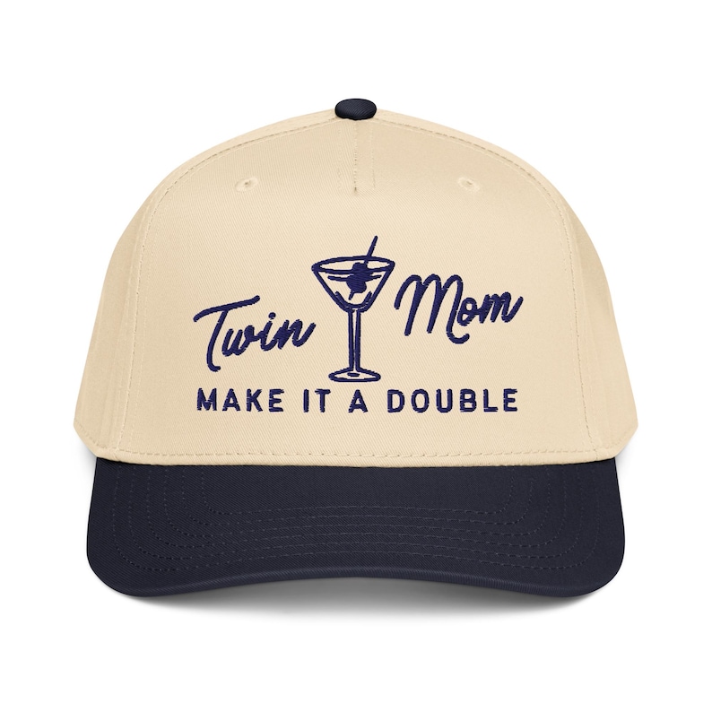 Embroidered Twin Mom Make It A Double Martini Hat, Twin Mom Hat, Pregnancy Announcement New Mom Hat, Mothers Day Gift, Twin Mama Gift,
