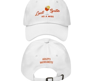 Last Spritz as a Miss Bachelorette, Spritz Bach Theme Hat, Bride Spritz Hat, Cocktail Club, Custom Spritz Hat