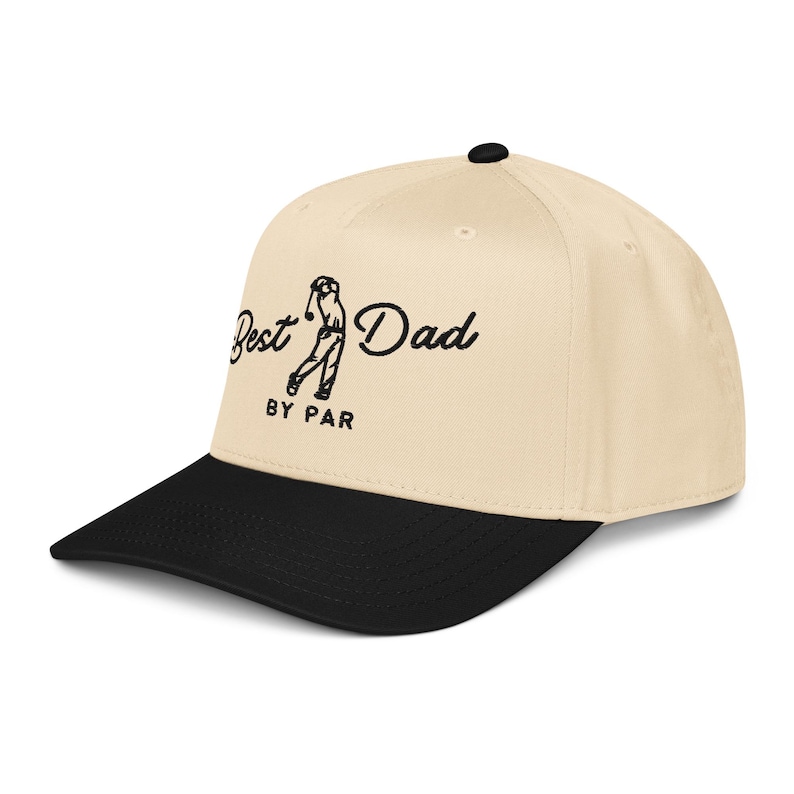 Embroidered Best Dad By Par Hat, Dad Golf Gift, Two Tone Dad Hat, New Dad Hat, Pregnancy Announcement Hat, Gift for Golfing Dad